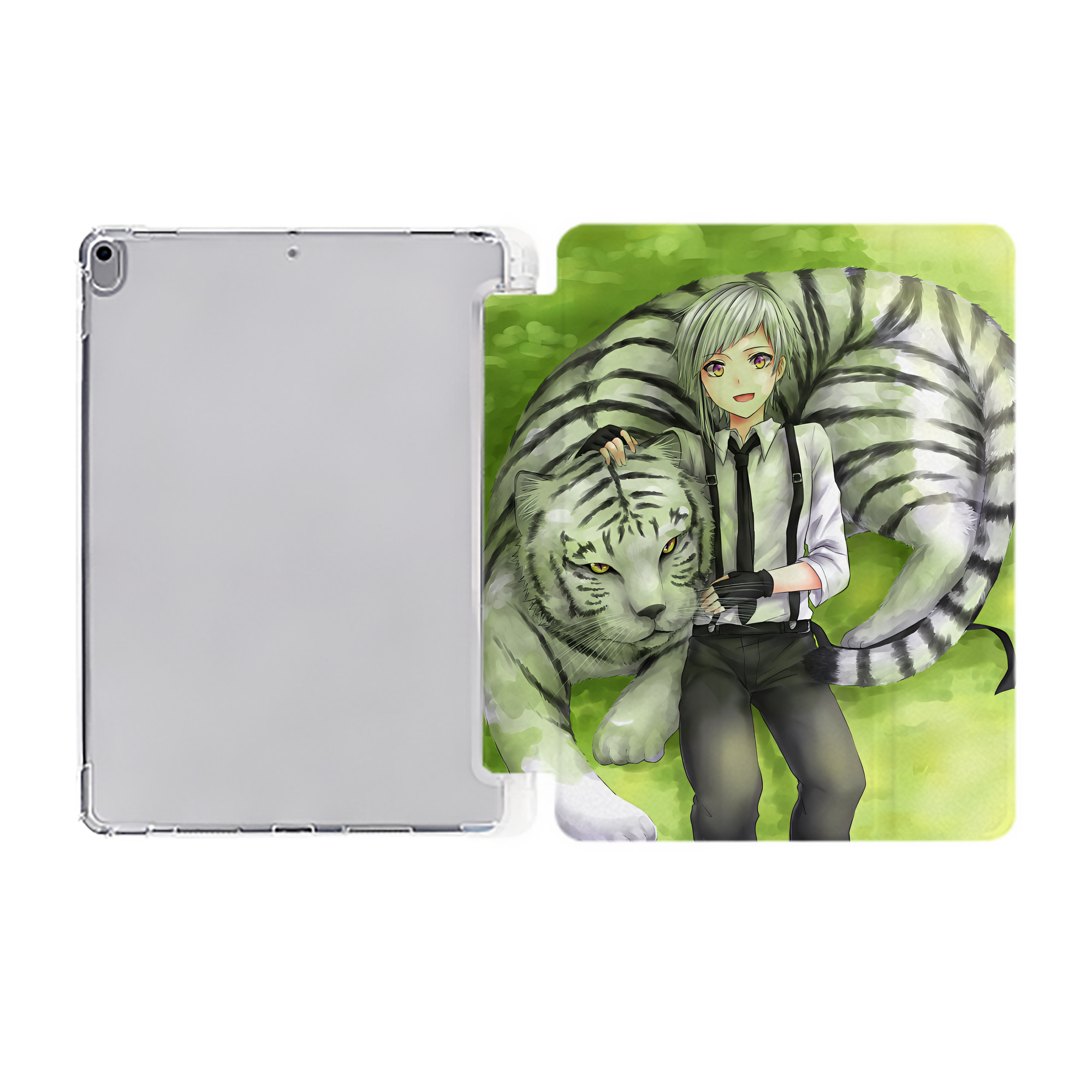 （画像用） 文豪ストレイドッグス Bungo Stray Dogs IPad ケース ペン収納付き 三つ折りスタンド PUレザー×シリコン 対応機種9.5/10.5/10.9インチ